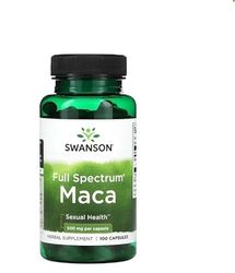 Swanson Maca Peruana 500mg - Suplemento Energizante y para la Libido, 100 Cápsulas de Alta Potencia