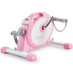 Sunny Health & Fitness (rosa) under skrivbord smart minipedal övning, dubbel funktion träningscykel med låg profildesign - P2330