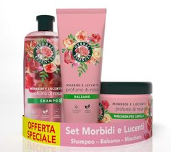 Herbal Essences Set Capelli Morbidi e Lucenti con Rosa: Shampoo 250ml+Balsamo 200ml+Maschera 300ml