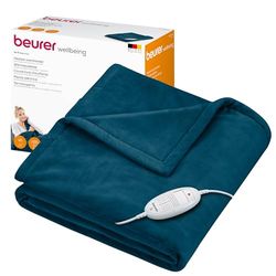 Beurer HD 75 Termocoperta Morbida Coperta Riscaldata, 6 Livelli di Temperatura, Lavabile in Lavatrice, con Spegnimento Automatico ed Extra Sicura 180 x 130 cm, Color Ocean