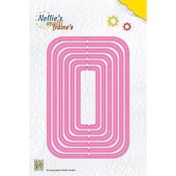 Nellie's Choice Matrice de Découpe Rectangle-6 Multi Frame 12,2 x 8,2 cm Matériel-Cutting Dies pour Scrapbooking Accessoires, Cartes et Décorations, Métal, Rose