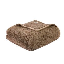Woolrich Burlington Berber Blanket Super Soft, Cozy Lightweight Cover with Luxrurious Velvet Binding, Modern Trendy All Season Bedspread Bedding-Set, King 108"" W x 90"" L Brown