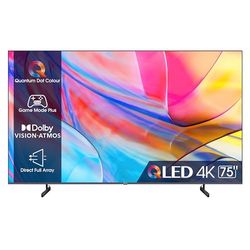 Hisense 75" QLED 4K 2023 75A72KQ, Smart TV VIDAA U6, Dolby Vision, HDR 10+, Game Mode Plus, Alexa Built-in, VIDAA Voice, Tuner DVB-T2/S2 HEVC 10, lativù 4K