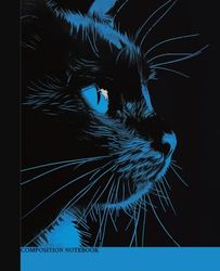 Composition Notebook: A Blue-Eyed Cat │ Wide Ruled Lined 110 Pages │ 7.5" X 9.25"