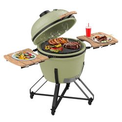 Cecotec Barbecue Céramique Grill à Charbon DragonFire 6600. Résistant à 1000ºC, Diamètre 60cm, Système Rise & Feast, Chambre Hermétique, Roues Sécurisées, Thermomètre Intégré, Grille, Fume et Enfourne