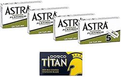 The Goodfiellas' Smile Astra Superior Platinum - Lote de 20 cuchillas de afeitar, incluye 1 Dorco Titan, color plateado