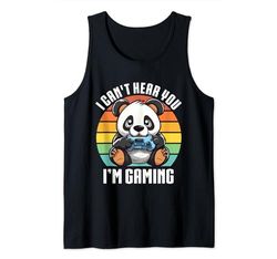 Controlador Panda Retro Gamer No Puedo Oírte I'm Gaming Camiseta sin Mangas