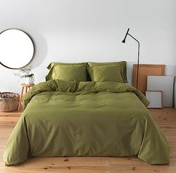 Boheme Duvet Cover Lisa Olive Green 100% Cotton 200 Threads, Bed 150 cm