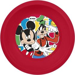 STOR Bol en plastique rouge Disney Mickey Mouse résistant aux chocs accidentels et réutilisable