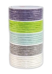 PRÄSENT ELBE Cordon coloré, 5 x 3 m de cordon naturel Ø 5 mm, kit de ruban cadeau pour emballage et décorations, cordon en laine souple en différentes couleurs