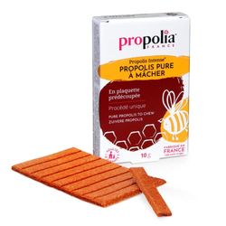 PROPOLIA - Propolis pure à mâcher - Immunité, Gorge, Hygiène buccale - 100% Propolis purifiée - Complément alimentaire - Fabriquée en France - Plaquette prédécoupée - 10 g