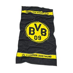 Borussia Dortmund Serviette de Douche emblème, Coton, Noir, Taille Unique