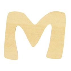 Rayher 62249000 houten letter M, FSC Mix Credit, 6 cm ø