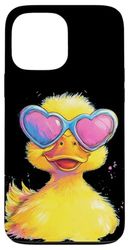 Fantastica anatra con specifiche a forma di cuore per adulti e bambini Custodia per iPhone 13 Pro Max