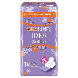 Lines Idea Assorbenti Anatomici Sottili, Confezione da 14 Pezzi