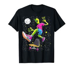 Skateboarder Alien Girl Skateboard Skateboard Bambini Ragazze Maglietta