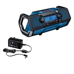 Bosch Professional 18V System accu-bouwplaatsradio GPB 18V-2 C (ontvangst via Bluetooth, FM en AUX, inclusief voeding, AUX-kabel, 3V Lithium-knoopcelbatterij, in doos)