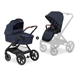 Hauck Cochecito 2 en 1 Walk N Care Set – Cochecito combinado con bañera y botones de memoria, asiento reversible y regulable en altura, mango telescópico, soporta hasta 25 kg, plegable, azul oscuro