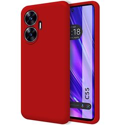 Tumundosmartphone Funda Silicona Líquida Ultra Suave para Realme C55 Color Roja