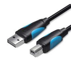 Watio Wave USB-kabel, USB 2.0 met mini-USB-stekker en USB Type-B-stekker, lengte 2 m, zwart, ideaal voor gegevensoverdracht en opladen