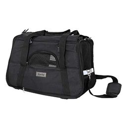 lionto Bolsa Transportín Plegable para Perros Transportín para Perros Bolsa para Perros, Negro