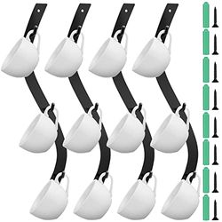 4 Pack Wall Mounted Coffee Mug Rack With 12 Hooks - S Curve Metal Cup Holder for Bar, Kitchen, Corner Station Decor Display