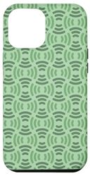 Custodia per iPhone 13 Pro Max Sage Mint Pastel Green Art Nouveau Line Wave Curve Pattern