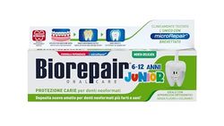 Biorepair, Pasta do zębów dla dzieci w wieku 6-12 lat, pasta do zębów dla dzieci bez fluoru, z witaminą E, przeciwutleniaczem, dla zdrowych dziąseł, orzeźwiający smak mięty, 75 ml