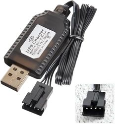 YUNIQUE GREEN-CLEAN-POWER USB ładowarka kabel Uniwersalna ładowarka RC ze złączem wtykowym SM-4P dla 2S bateria LiPo 7,4V Compatible RC Car/Auto/Samolot/Drone/RC Boat i inne zabawki zdalnie sterowane