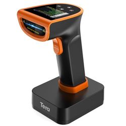 Tera Escáner de código de Barras 1D 2D QR con Pantalla de configuración Digital y Teclado de Teclado, escaneo rápido Funciona con Bluetooth 2.4G inalámbrico y conexión por Cable USB, Instrucciones en