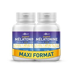 Melatonine 1,9 mg Fort [Facile à Avaler] Mélatonine Hautement Biodisponible pour Sommeil Adulte avec Adénosine Glycine - Cachet pour Dormir - Melatonin 180 Comprimés sans Gluten/Lactose