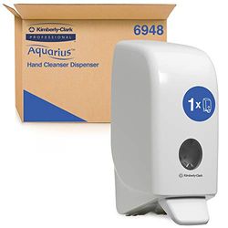 Aquarius Hand Cleanser Dispenser 6948 - 1 x White Wall Mounted Hand Wash Dispenser (Suitable for 1 Litre Refills)