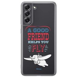 ERT GROUP mobiltelefonfodral för Samsung S21 FE originalt och officiellt licensierat Disney mönster Dumbo 004 optimalt anpassad till formen på mobiltelefonen, gedeeltelijk transparant
