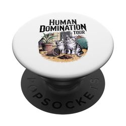 Human Domination Tour Cat Plant Kitten Plants Cat Lover PopSockets Adhesive PopGrip