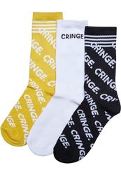 Mister Tee Unisex Socken Cringe Socks 3-Pack black/white/yellow 39-42