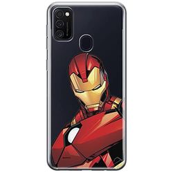 ERT GROUP mobiltelefonfodral för Samsung M21 originalt och officiellt licensierat Marvel mönster Iron Man 005 optimalt anpassad till formen på mobiltelefonen, gedeeltelijk transparant