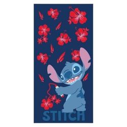 Disney Lilo ET Stitch, Asciugamano, 100 x 140 cm, Misto, Bambino, Ragazza, Tela, Quadri, Telo da spiaggia, Asciugamano da bagno, Lino, Cotone, Modello AYM-090STITCH-BTM S1-TU, Bleu