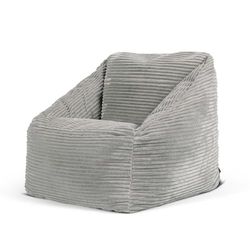 Icon Natalia Pouf Enfant, Velours Côtelé, pour Poire avec Remplissage, Chaise Enfant, Fauteuil Chambre, Meuble Chambre, Meuble Salon, Gris