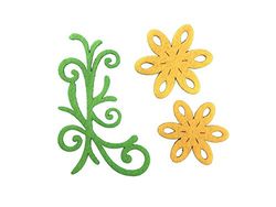 Petra S Bricolage Set de 3 Feutre de vif1530 F07 News A Fleurs en Feutre différents Designs, 30 Pièces, Couleur : Jaune/Vert Pomme