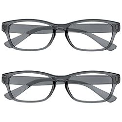 The Reading Glasses Company Óculos de leitura cinza leitores valor pack 2 homens mulheres Rr77-7 +3,00 2 unidades 58 g