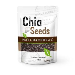 Naturacereal Graines de Chia 1kg – Riche en oméga-3, fibres et source de protéines végétales, centrale antioxydante, idéale pour les smoothies et les puddings – récoltée de manière éthique
