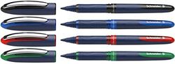 Schneider One Business Non-Retractable Ballpoint Pens with Liquid Ink, Pack of 4 (1 Black/Red/Blue/Green)