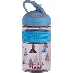 Nuby - 2 in 1 Tritan™ Hard-Spout Straw Cup - 360ml - Blue - 4 Years and Above