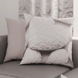 PETTI Artigiani Italiani - Ett par örngott 80 x 80 cm i mikrofiber, kuddar för sovrum, soffa, vardagsrum, set med 2 örngott, vit Shabby-örngott, 100% tillverkat i Italien