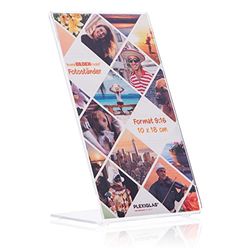 Photo Stand (Picture Frame) in Photo Format 10 x 18 cm Photo Stand as Crystal Clear Picture Stand, Photo Frame, Frameless Picture Holder as Stand Made of Plexiglas for Your Favourite Photos and