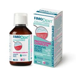 Fimodent Collutorio Antiplacca Quotidiano - Clorexidina 0,05% e Fluoro - Prevenzione Completa Antiplacca, Gengive e Alito - Aroma Menta Briosa - 200mL