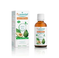 Puressentiel - Huile Végétale d’Avocat – Riche en acides gras - e Bio - 100 pourcent pure et naturelle - Vegan et Cruelty free - Made in France - 50 ml