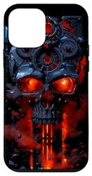 Infernal Steampunk Skull Molten Mechanica of industrial fire Case for iPhone 12 mini