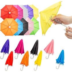 Hiawbon Lot de 10 parapluies miniatures réglables à l'échelle 1:6 pour maison de poupée, mini parapluie coloré pour décoration de personnes de 45,7 cm