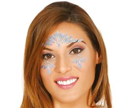 Joyas adhesivas faciales brillantes blanco iridiscente transparente